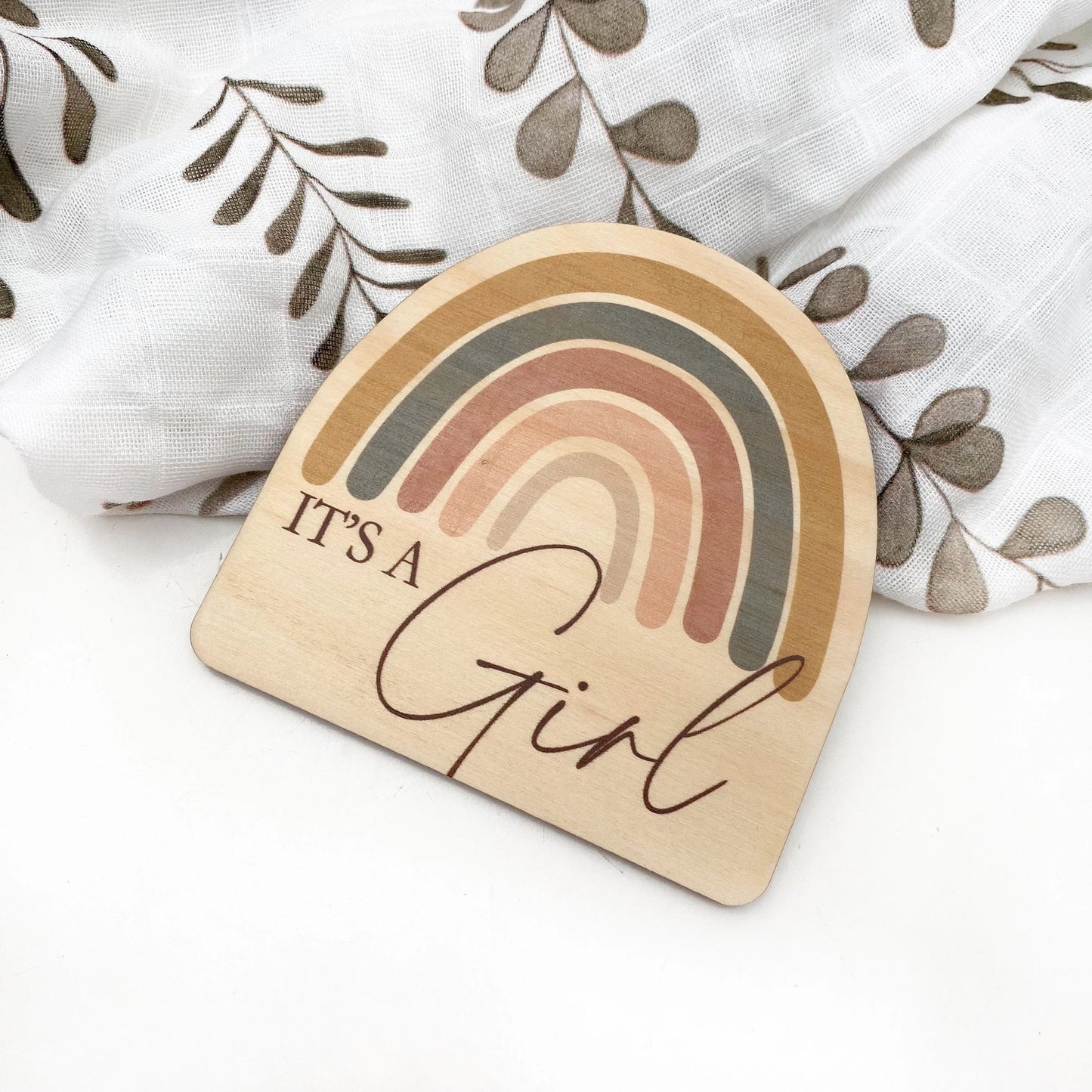 'It's a Girl' Baby Milestone Plaque - Rainbow Series
