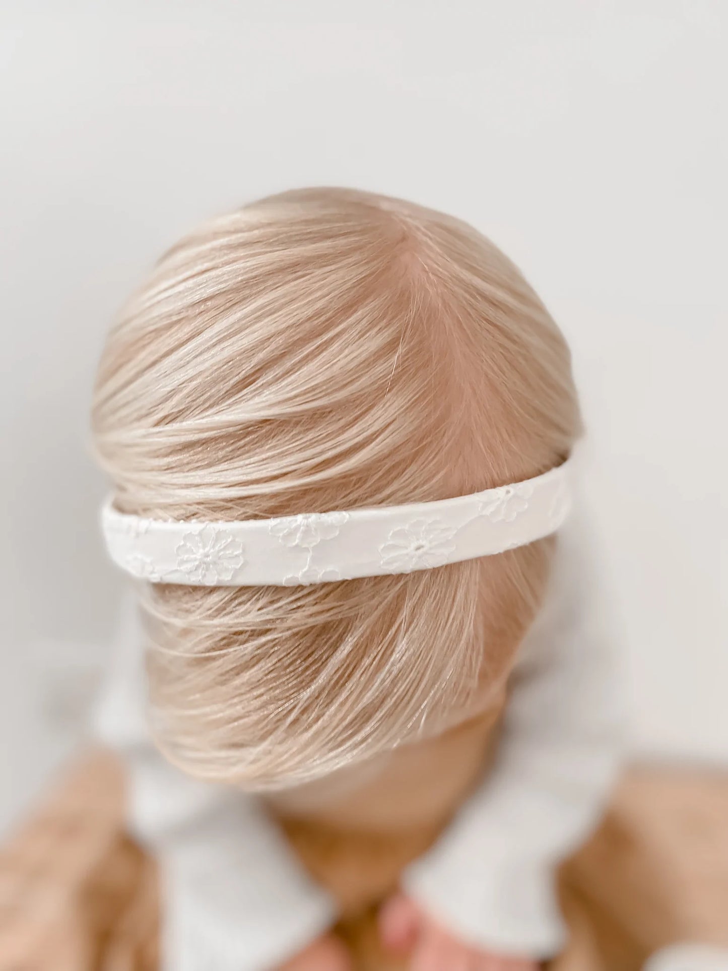 Claudette White Embroidery Headband
