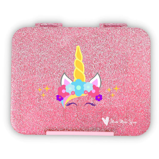 Large Bento Lunchbox- Pink Sparkle Unicorn
