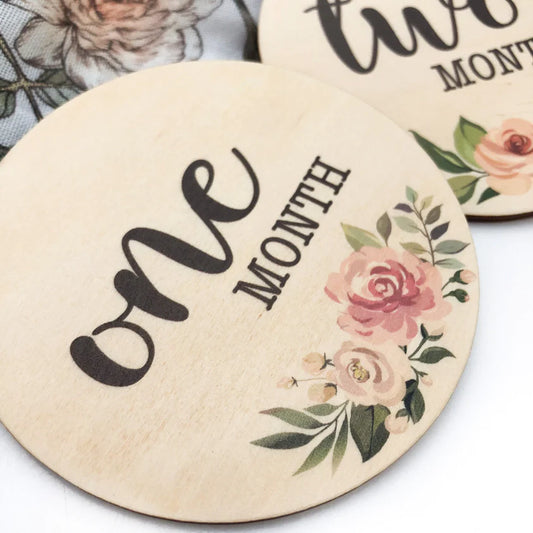 Floral Baby / Pregnancy Milestone Plaques