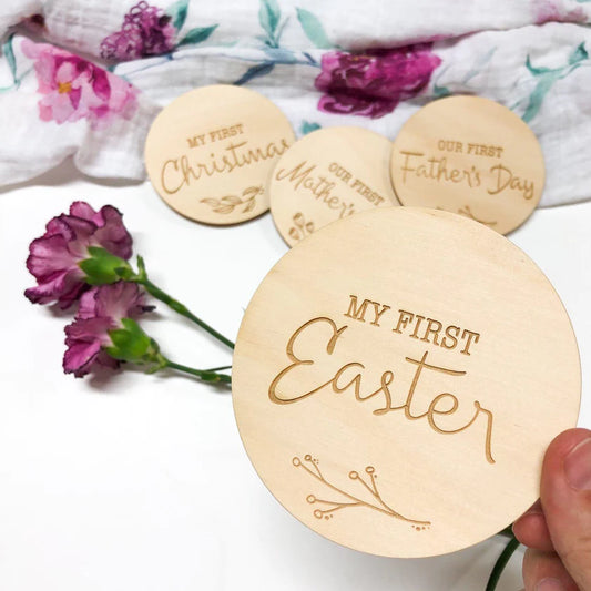 My First Easter - Natural Foliage Milestone Plaque