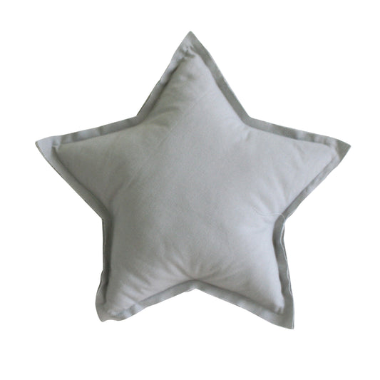 Linen Star Pillow 40cm Grey