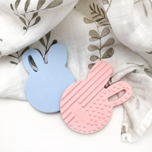 Bunny Silicone Teething Disc - Pink