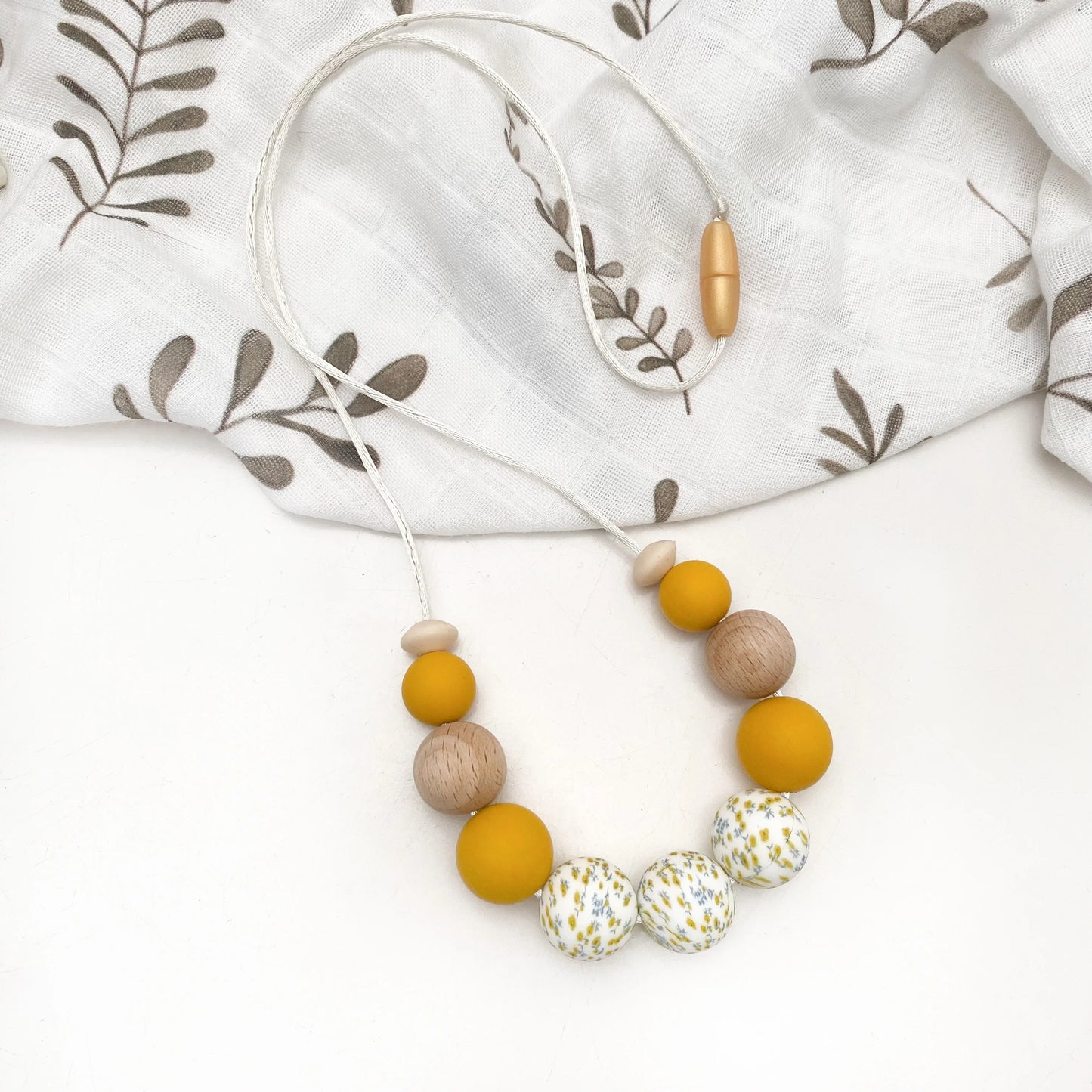 Silicone Necklace - Mustard Wattle Spring Bloom