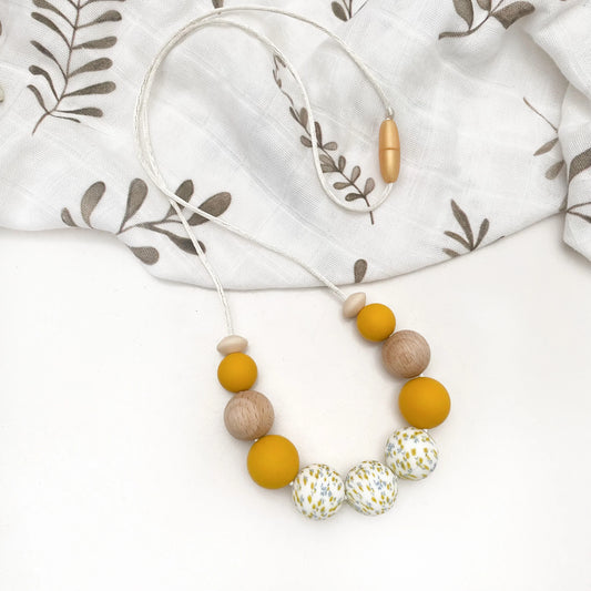 Silicone Necklace - Mustard Wattle Spring Bloom